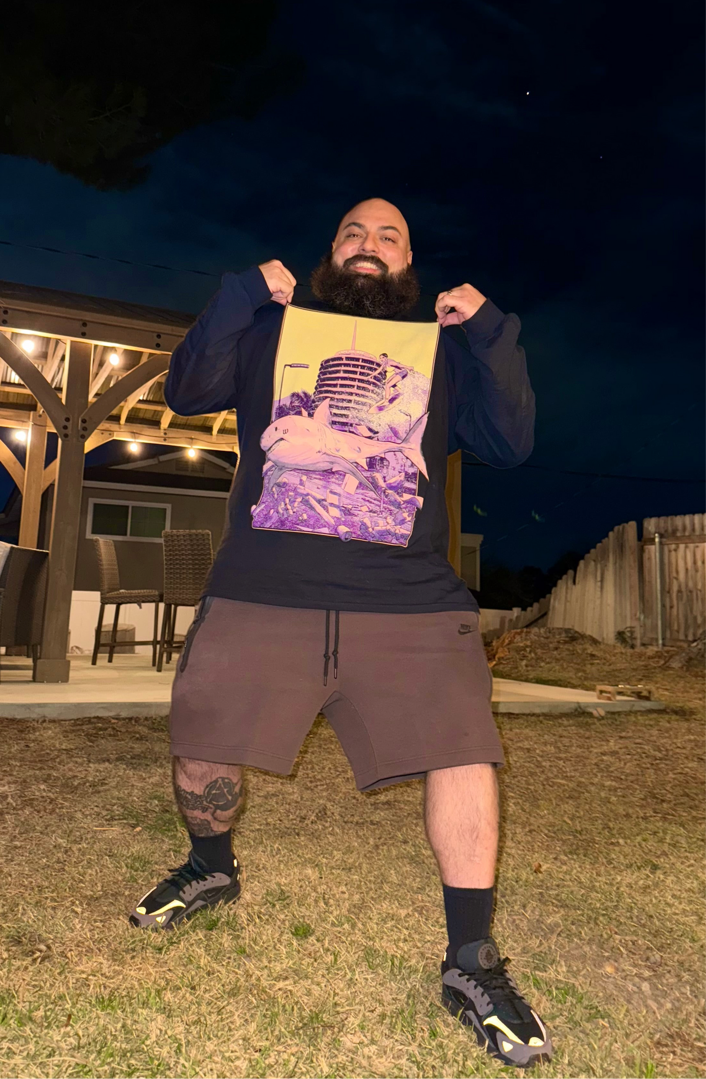 Locals Only Synthwave Purple - Black Long Sleeve