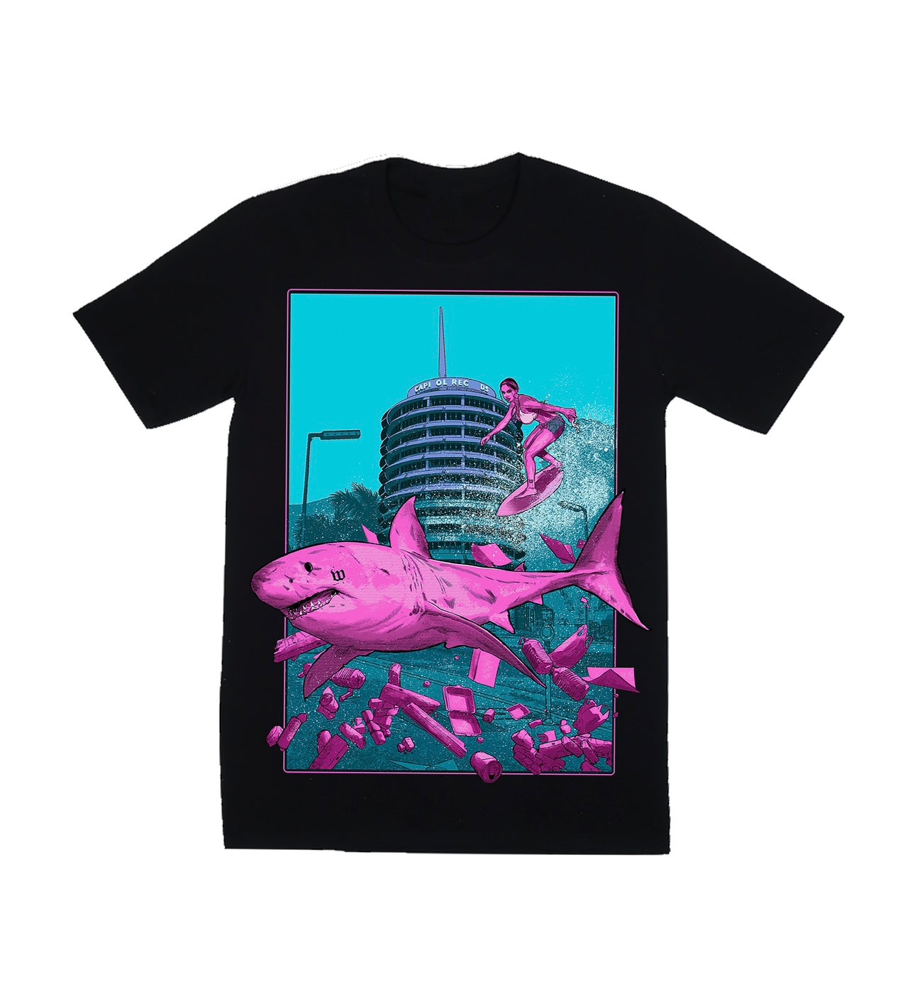 Locals Only Retro Pink - Black Tee
