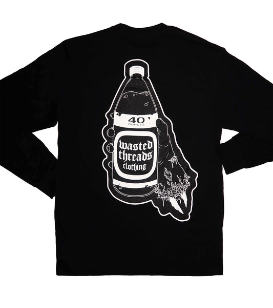 Wasted Logo V.2 - Black Long Sleeve