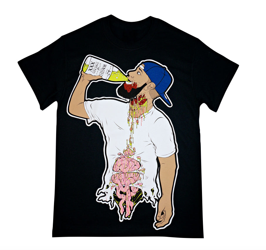 ringspun horror tee zombie shirt graphic street style tshirt flannel hot topic supreme dirty ghetto kids 40s & shorties dope cool trendy white black thick good quality best cotton tee shirt that doesn't shrink 40ounce billie eilish clothes wasted threads clothing by alecs funky fresh