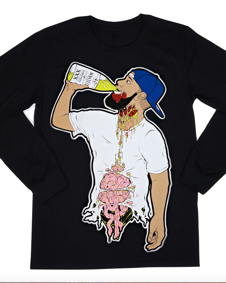 ringspun horror shirt tee zombie shirt graphic street style tshirt flannel hot topic supreme dirty ghetto kids 40s & shorties dope cool trendy white black thick good quality best cotton tee shirt that doesn't shrink 40ounce billie eilish clothes wasted threads clothing by alecs funky fresh