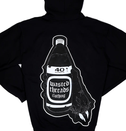 Wasted Logo - Black Hoodie