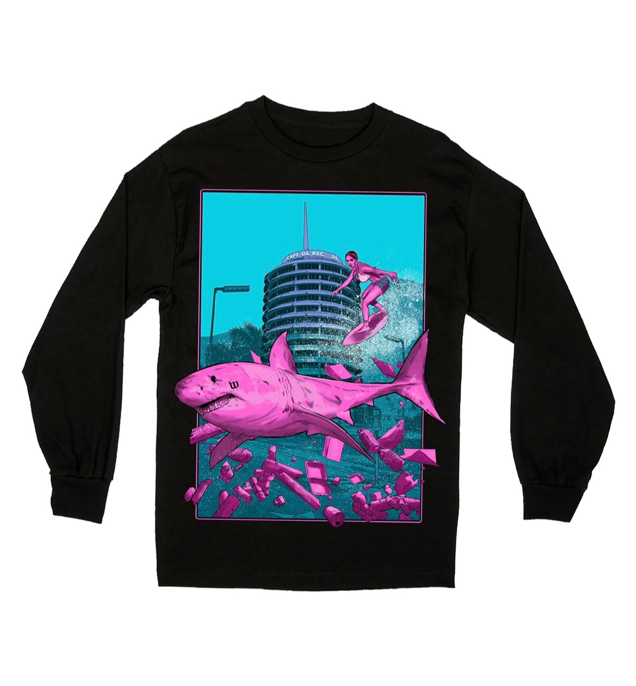 Locals Only Retro Pink - Black Long Sleeve