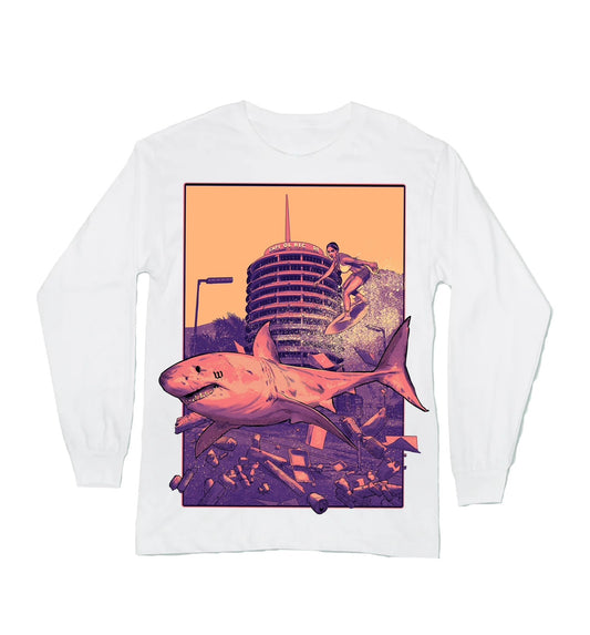 Locals Only Synthwave Purple - White Long Sleeve