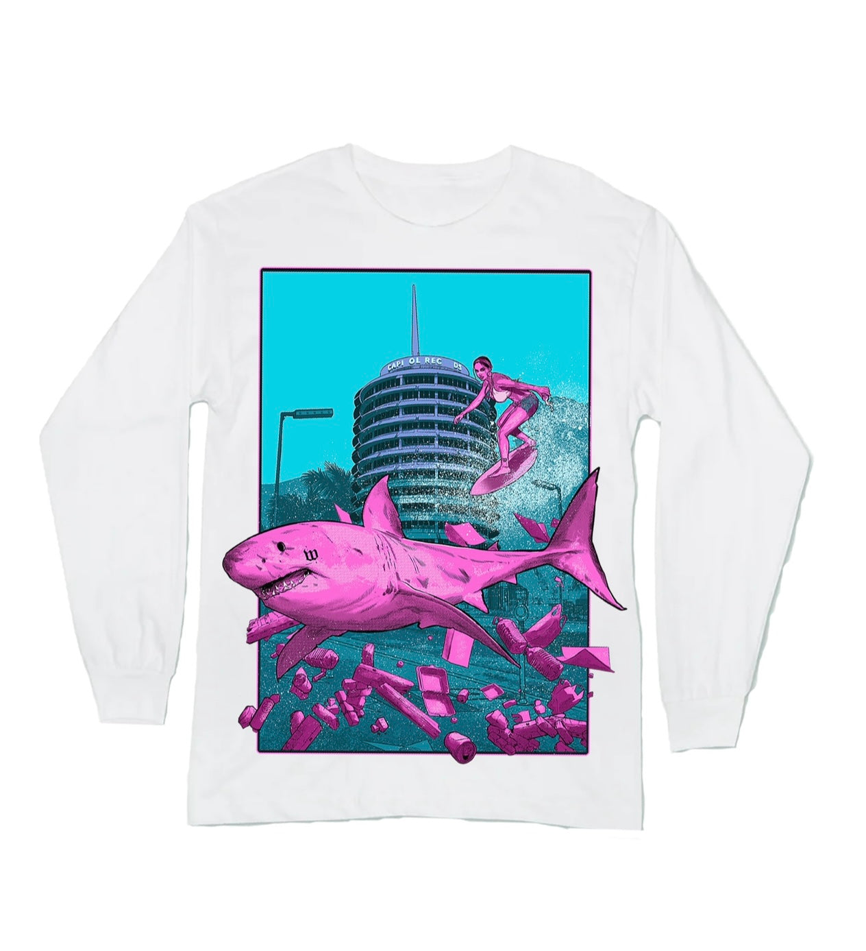 Locals Only Retro Pink - White Long Sleeve