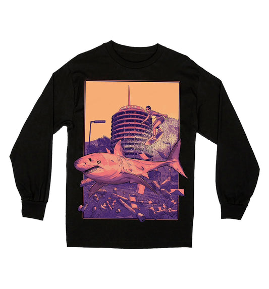 Locals Only Synthwave Purple - Black Long Sleeve