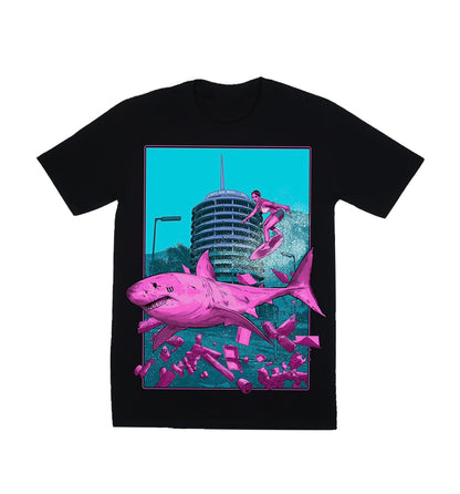 Locals Only Retro Pink - Black Tee