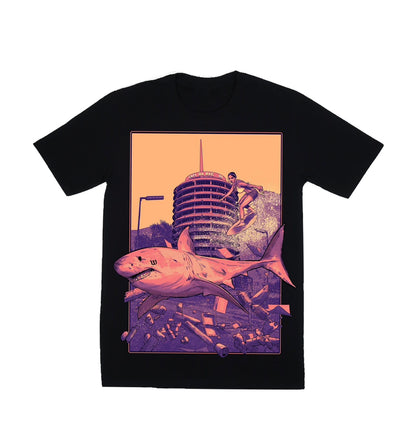 Locals Only Synthwave Purple - Black Tee