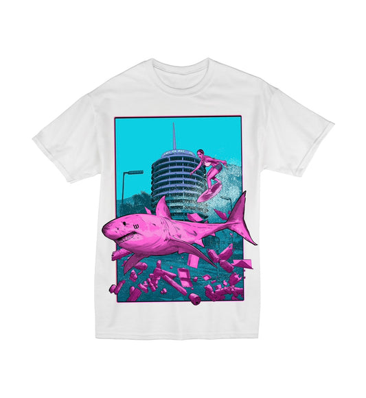 Locals Only Retro Pink - White Tee  (PREORDER)