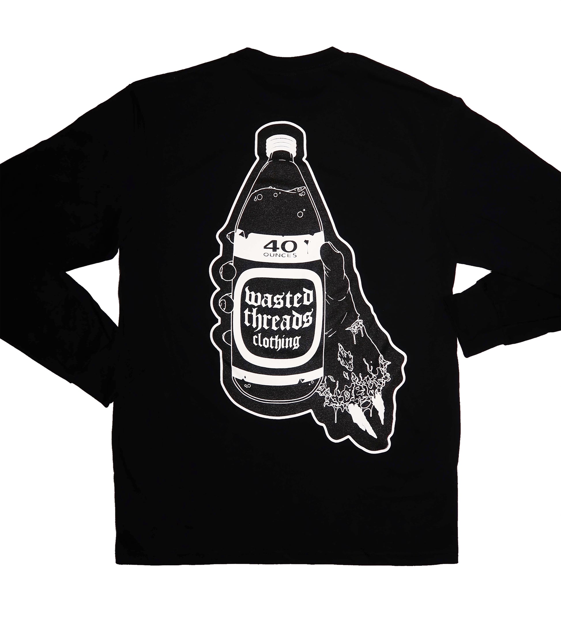 The 40 Ounce - Black Tee – Wasted Threads