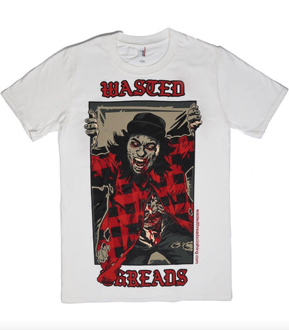 ringspun horror tee zombie shirt graphic street style tshirt flannel hot topic supreme dirty ghetto kids 40s & shorties dope cool trendy white black thick good quality best cotton tee shirt that doesn't shrink 40ounce wasted threads clothing by alecs funky fresh